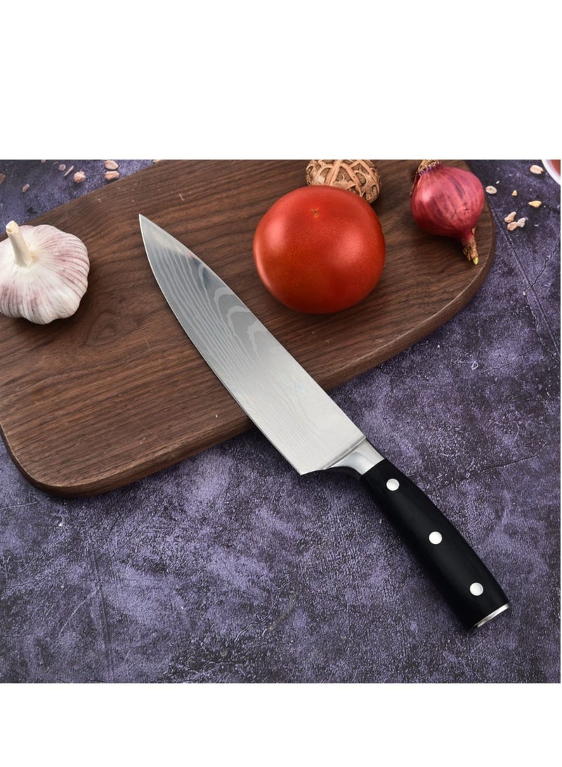 Professional 2 PCS Chef Knife Set Sharp Knife, German High Carbon Stainless Steel  7Cr17Mov Kitchen Knife Set 8inch Chefs Knife & 7inch Santoku Knife Knives Set for Kitchen