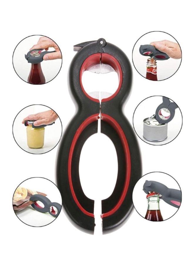 6-In-1 Bottle Opener Black/Red 14.5x6.5cm
