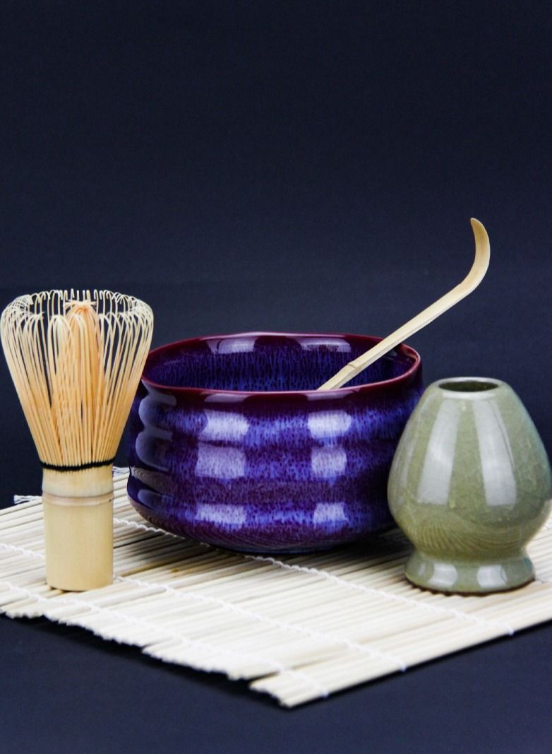 Traditional Handcurled Matcha Set Whisk bowl Matcha Whisk Whisk Holder Bamboo Spoon Utensil Natural