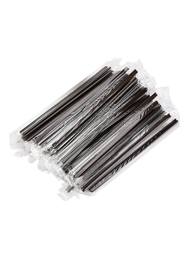 100-Piece Plastic Drinking Straw Black
