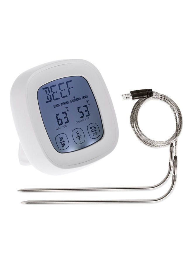 Digital Touch Screen Cooking Thermometer White