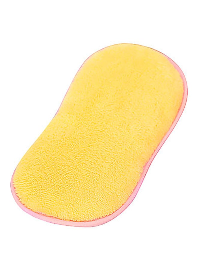 3-Piece Antibacterial Double Towel Scrubbing Sponges Yellow/Pink 16.5x8cm
