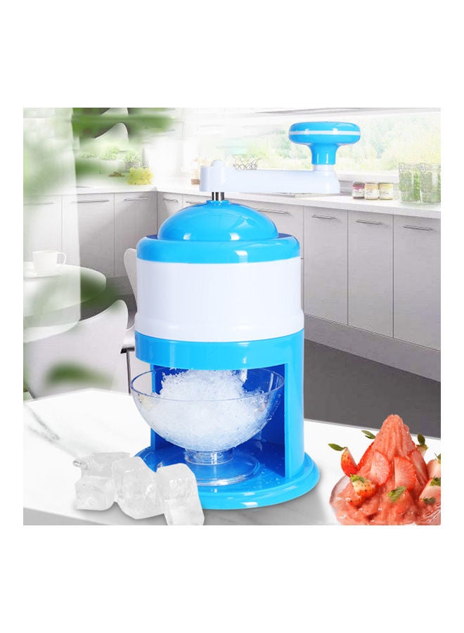 Large Capacity Plastic Manual Ice Shaver Machine Blue/White