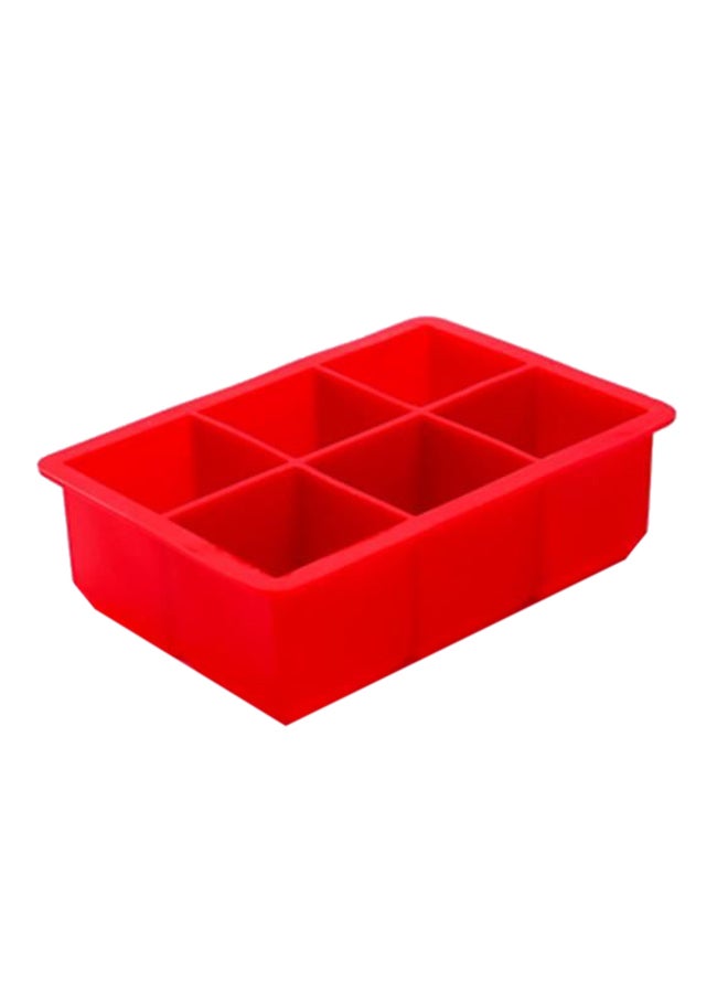 6 Square Ice Cube Mould With Lid Red 16.5×11.5×5centimeter