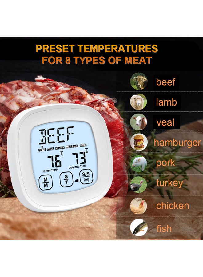 Digital Meat Thermometer White 19x3x9cm