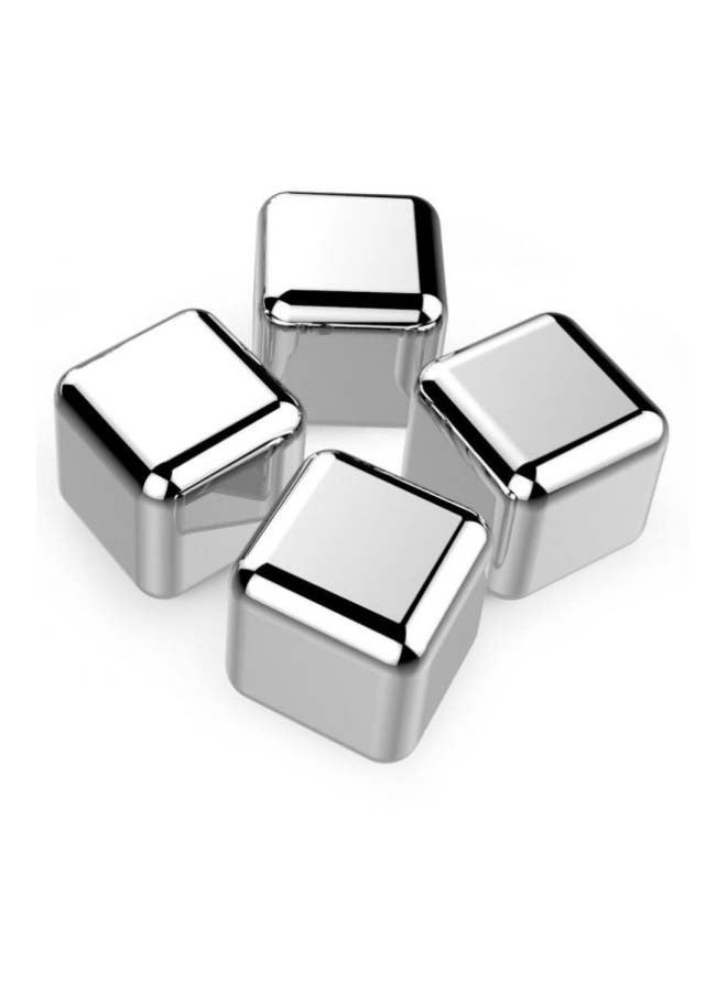 4-Piece Stainless Steel Ice Cubes Silver