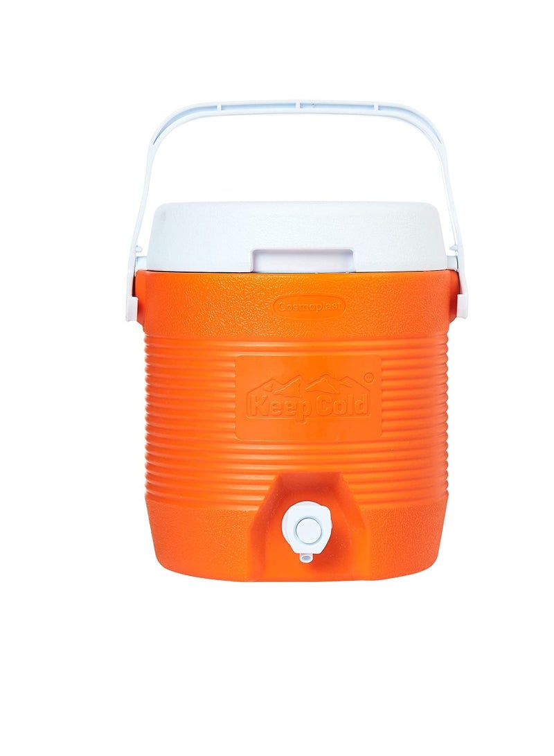 Cosmoplast Keep Cold Plastic Insulated Water Cooler, Small, 6 Litres - Orange