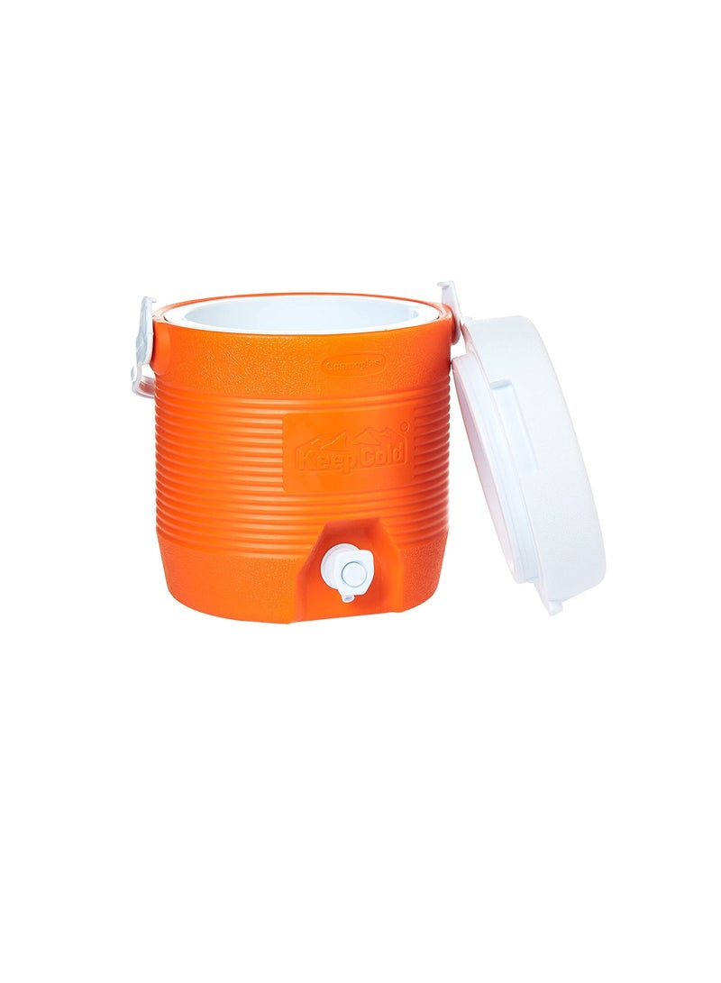 Cosmoplast Keep Cold Plastic Insulated Water Cooler, Small, 6 Litres - Orange