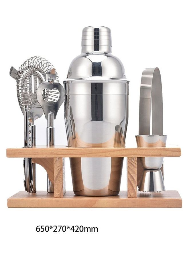 7-Piece Stainless Steel Cocktail Shaker With Stand Set Silver