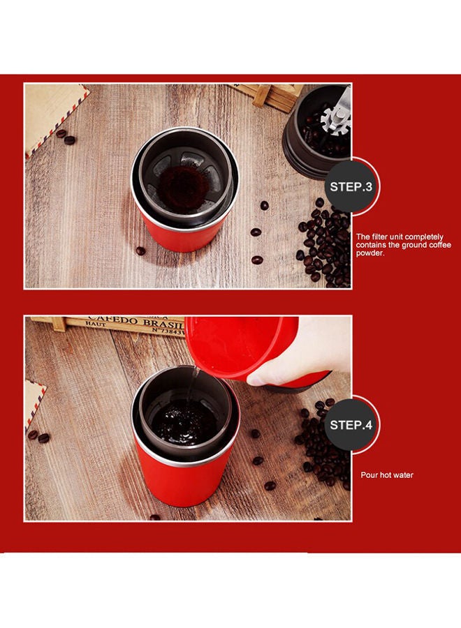 Portable Outdoor Coffee Bean Grinder Cup Red