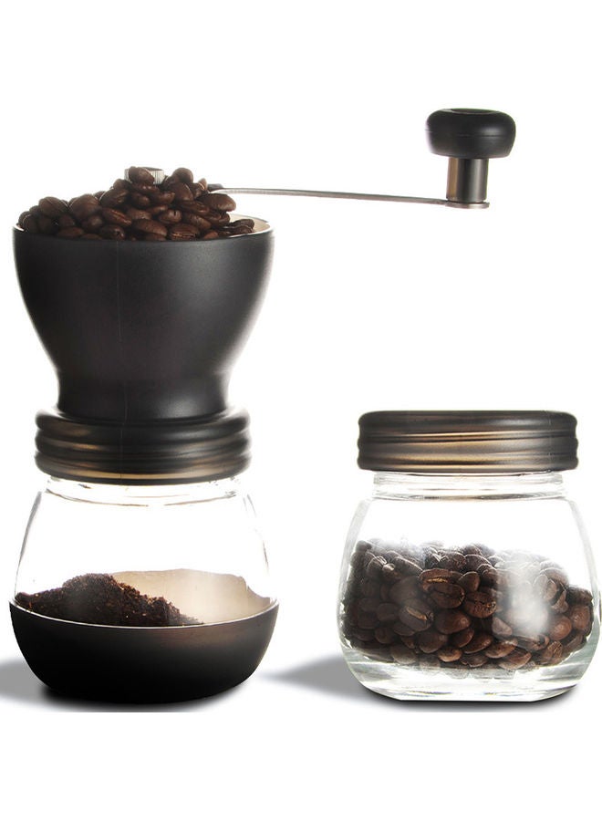 2-Piece Manual Coffee Grinder And Seal Pot Set Black/Clear