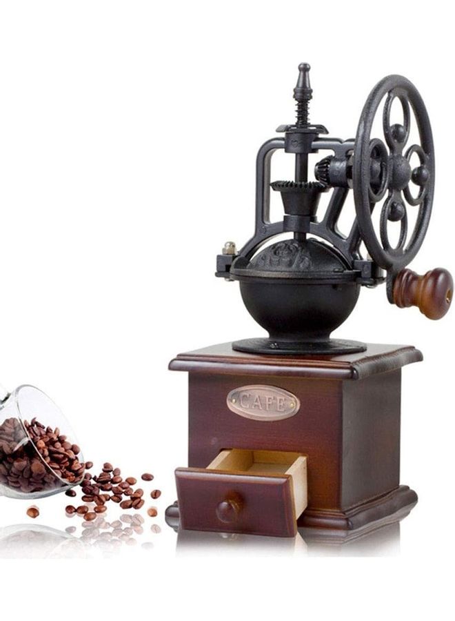 Antique Cast Iron Hand Crank Coffee Grinder Black/Brown