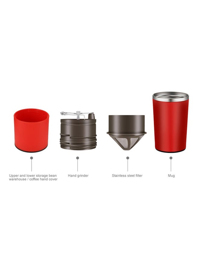Portable Outdoor Coffee Bean Grinder Cup Red