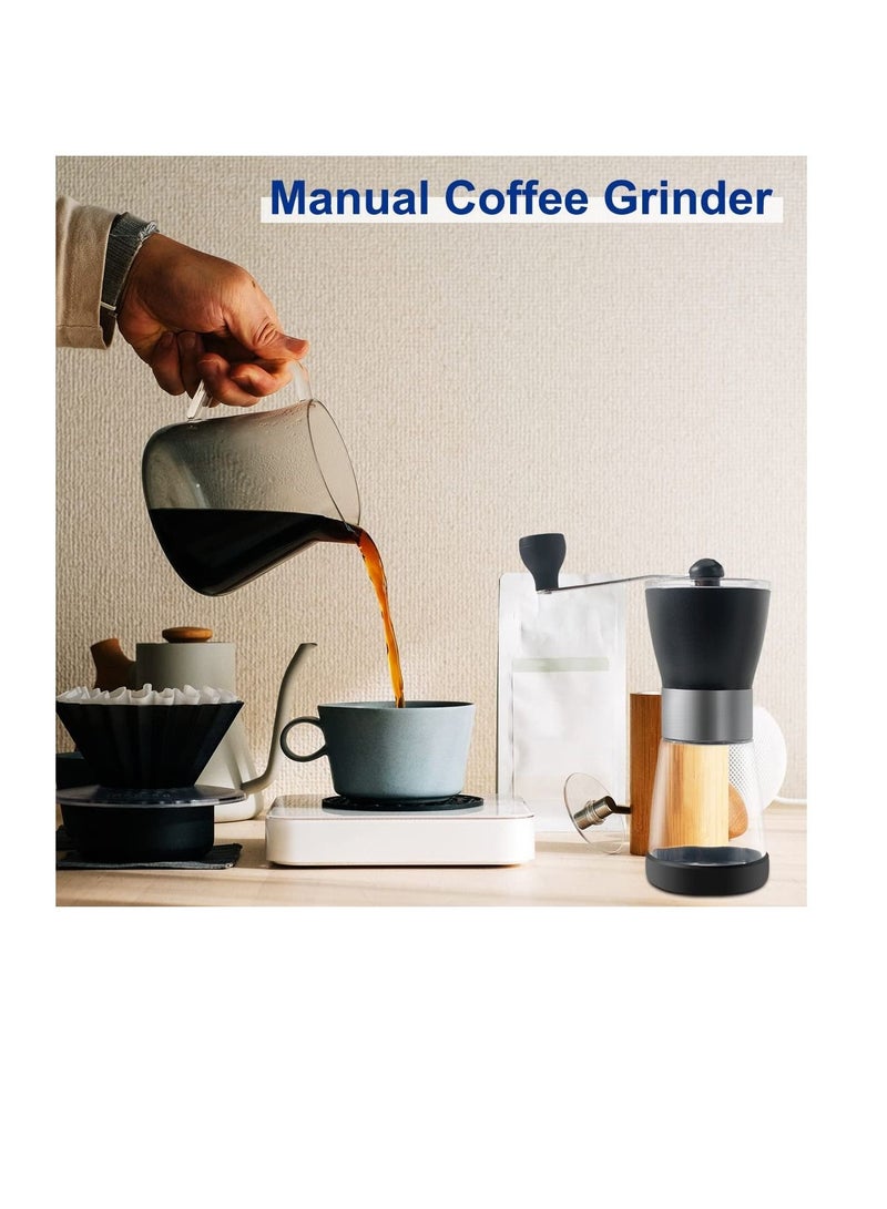 DMG Manual Coffee Grinder, Thickness Adjustable with Double Bearing and Ceramic Grinding Core Burr Made of Stainless Steel for Travel or Camping