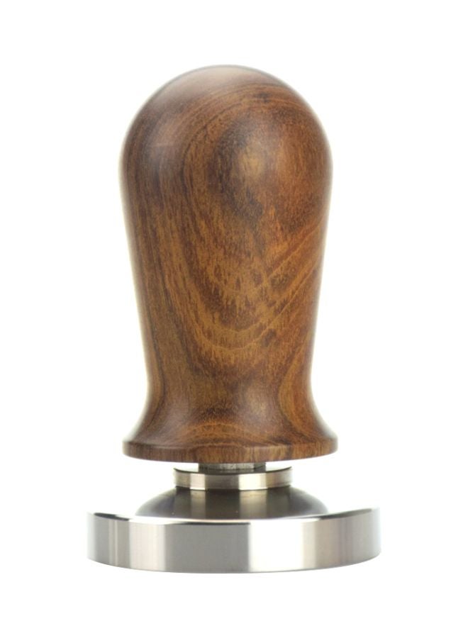 Wooden Coffee Tamper Brown/Silver 100x42x51mm