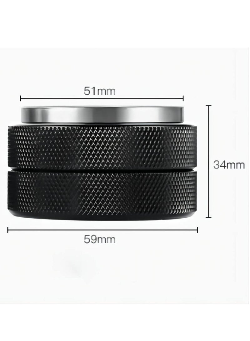 Stainless Steel Coffee Dispenser Powder Tamper Leveler Tool Black Grinder Press powder hammer Adjustable Double-Head Rugged and Durable for Any Place(Black Diameter 51mm)