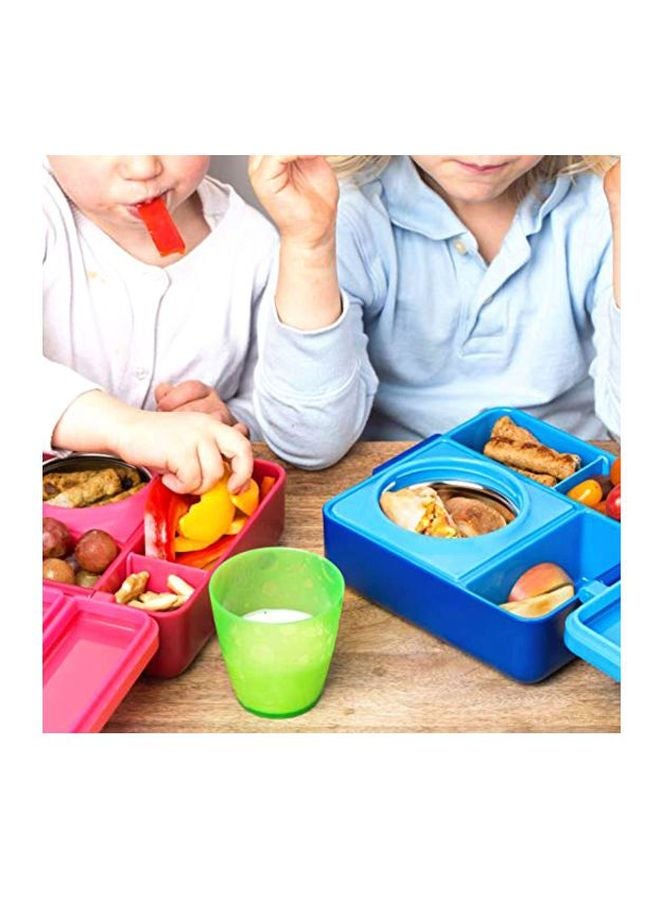 Insulated Bento Lunch Box With Thermos Food Jar Pink Berry 7x7inch