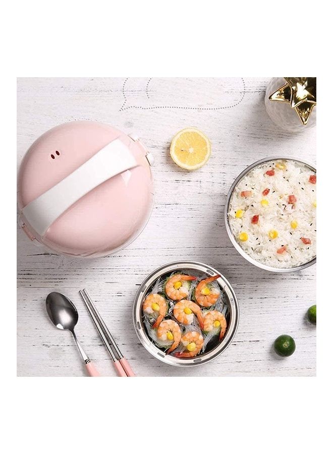 Multifunctional Electric Warmer Lunch Box Beige/Silver 500ml