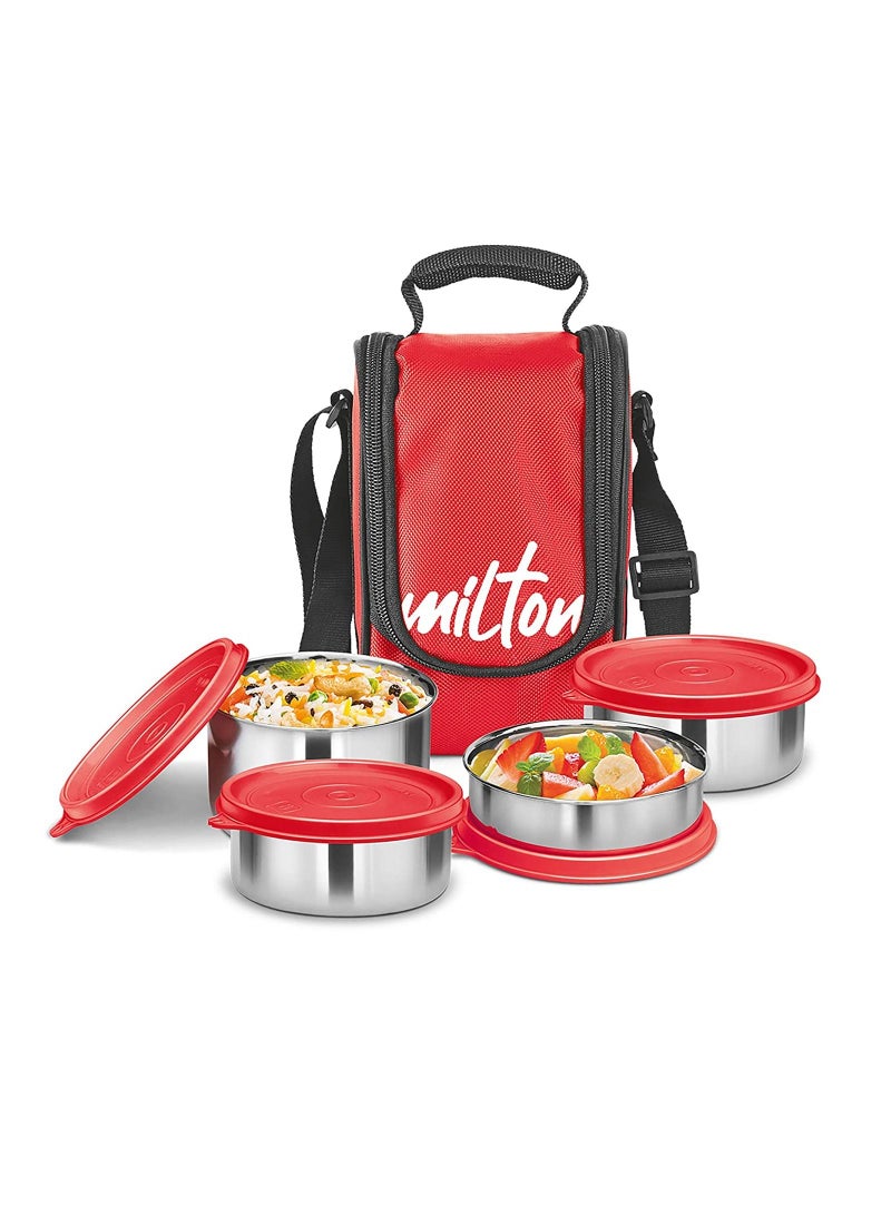 Milton Tasty 4 Stainless Steel Lunch Box Red