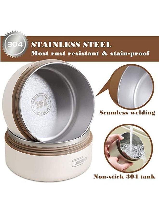 Microwaveable  3 Tier Thermal Lunch Box  Portable Insulated Lunch Containers With Bag, Leakproof Stackable Stainless Steel Food Container For Adults Kids