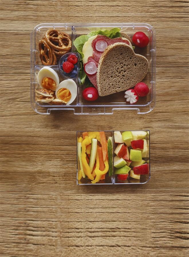 Lunch Box Bento style Purple Color for Kids|4 & 6 Convertible Compartments| BPA FREE| LEAK PROOF| Dishwasher Safe | Back to School Season |Food Graded Materials| Made of Triton| Deer