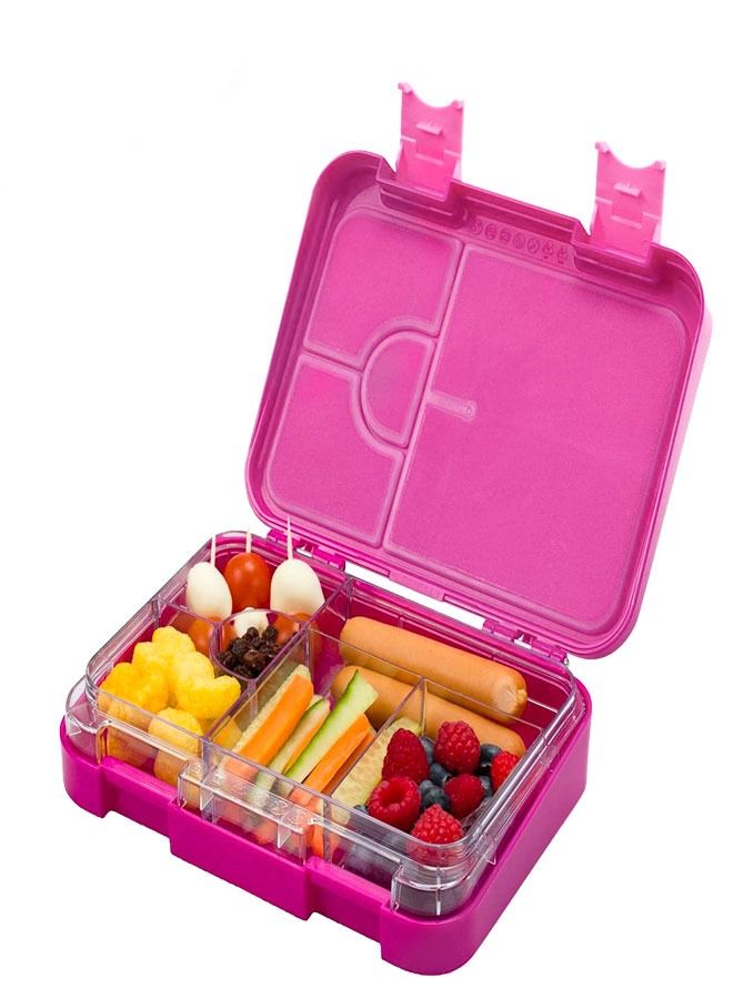 Lunch Box Bento style Purple Color for Kids|4 & 6 Convertible Compartments| BPA FREE| LEAK PROOF| Dishwasher Safe | Back to School Season |Food Graded Materials| Made of Triton| Deer