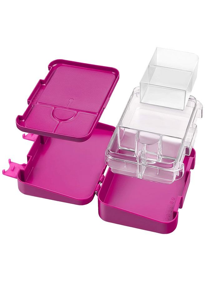 Lunch Box Bento style Purple Color for Kids|4 & 6 Convertible Compartments| BPA FREE| LEAK PROOF| Dishwasher Safe | Back to School Season |Food Graded Materials| Made of Triton| Deer