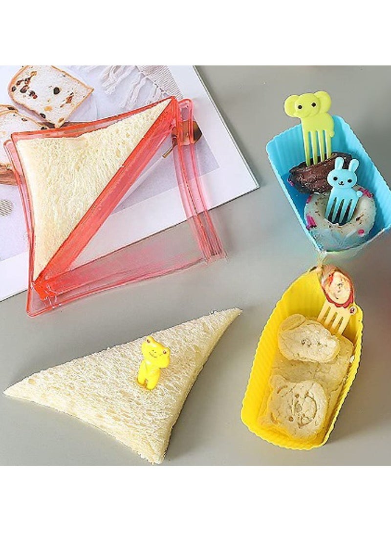 17-Piece Bento Lunch Box for Kids and Adults with Spoon-Fork Meal Prep Containers Microwave-Safe Food Storage Salad Container Sandwich Snack Packing