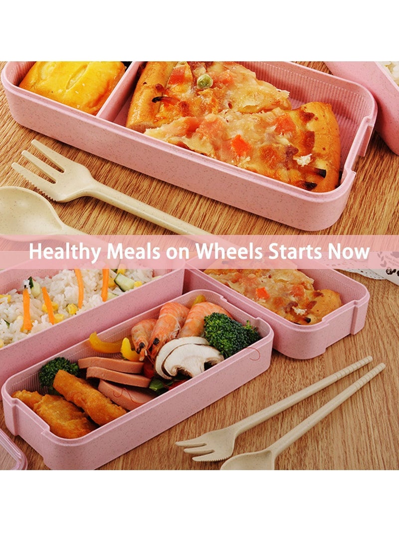 17-Piece Bento Lunch Box for Kids and Adults with Spoon-Fork Meal Prep Containers Microwave-Safe Food Storage Salad Container Sandwich Snack Packing