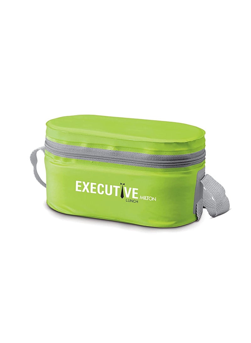 Milton Executive Lunch Box Soft Insulated Tiffin Box2 SS Container 1 Microwave Safe Container Green