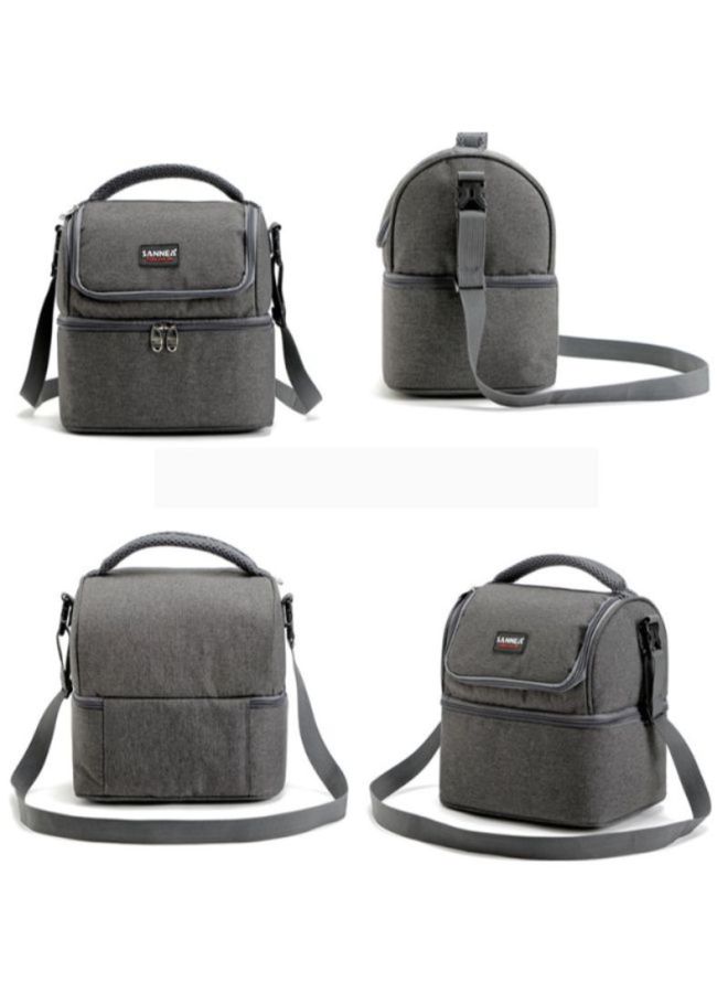 Thermal Insulated Lunch Bag Grey/Black