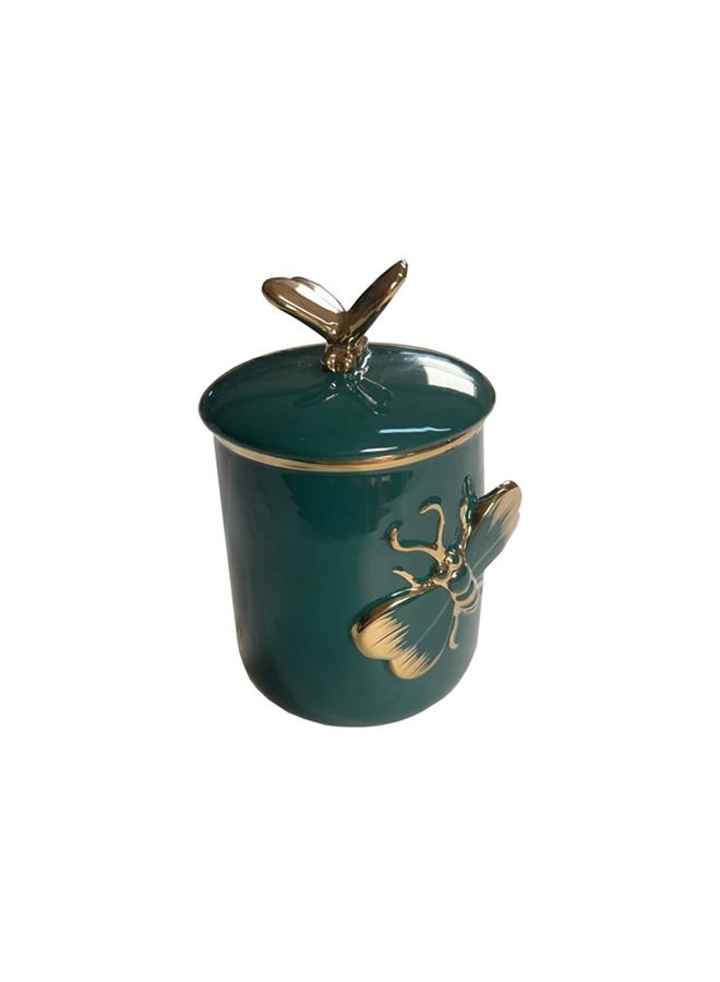 Decorative Ceramic Storage Jar Candy Jar with Lid for Home