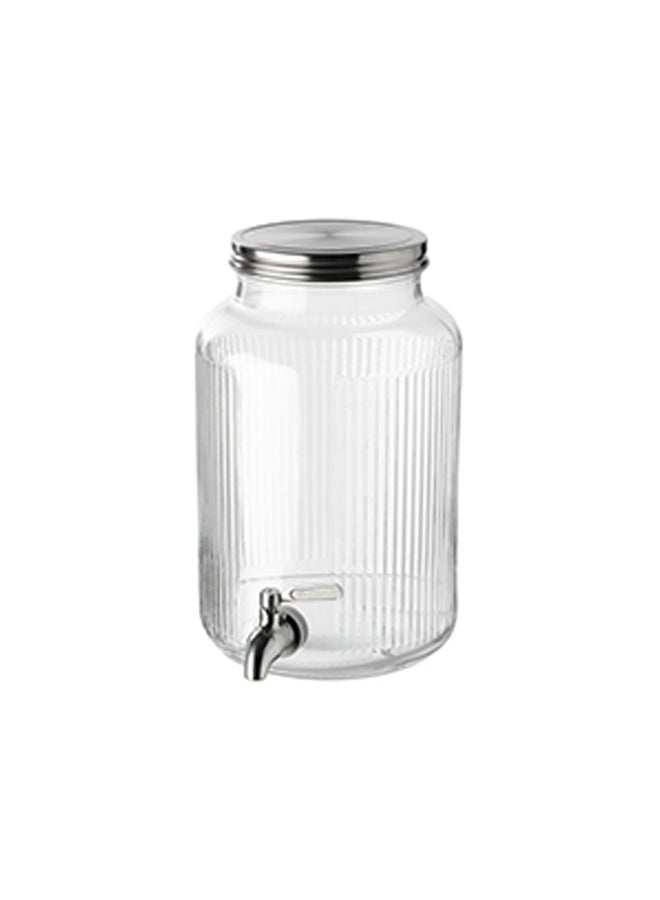 Glass Jar With Tap Clear/Silver 5Liters