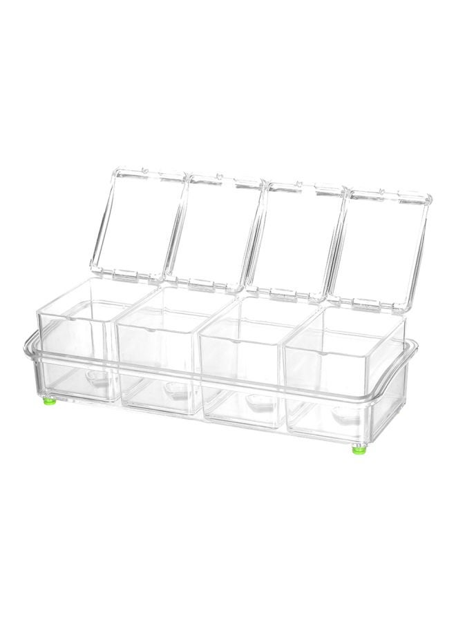 Set Of 4 Seasoning Storage Box With Spoon Multicolour 26x8.5x10.5cm