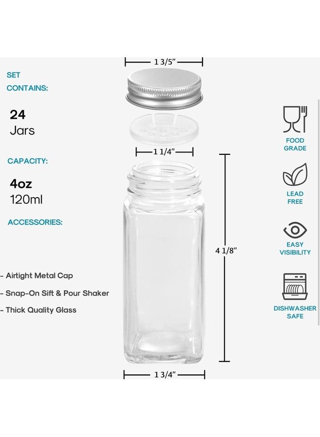 24-Piece Spice Jar And Accessory Set Multicolour 120ml