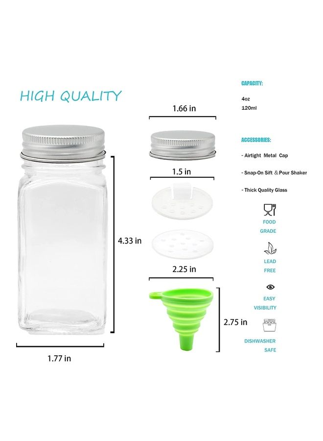 24-Piece Glass Spice Jar Set Multicolour