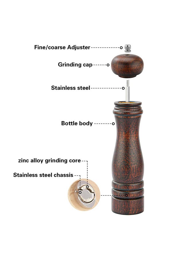 Wooden Salt And Pepper Mill Brown 10cm