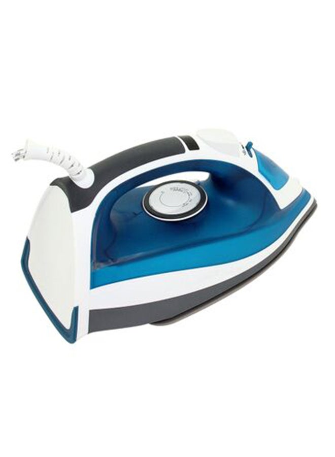 Electric Steam Iron with Ceramic Soleplate/Anti-Drip/Anti-Calc/Auto Shut-Off/LED Display and Self-Clean Function | 100% Active Steam Holes - Scratch-Resistant 2400 W SI-5075C Deep Blue/White