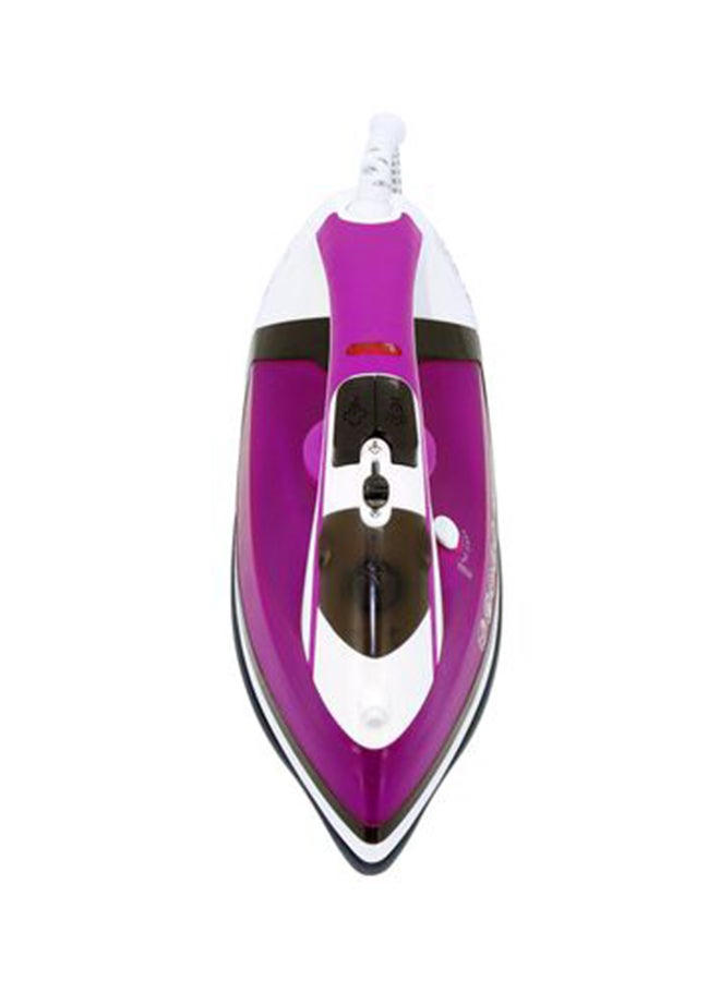 Multifunctional Steam Iron For Crisp Clothes - Ceramic Coated Soleplate | Steam/Burst Steam/Spray/Dry Function With Overheat Protection & Self-Cleaning Feature SI-5068C Purple/White/Black