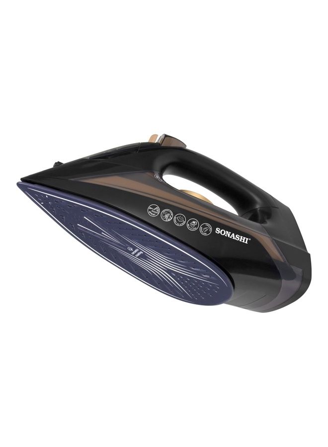 Steam Iron with Ceramic Coated Soleplate/Self Clean Function | Spray/Steam/Burst Steam and Dry Iron Options | Manual Temperature Setting based on Cloth Type 1 kg 2200 W SI-5074N Black