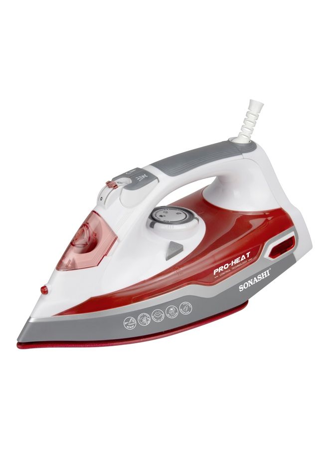 Multifunctional Steam Iron For Crisp Ironed Clothes - Ceramic Coated Soleplate | Steam/Burst Steam/Spray/Dry Iron Function With Overheat Protection 1 kg 2400 W SI-5067N Red