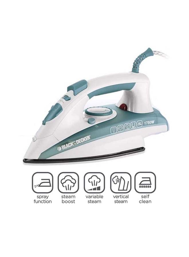 Steam Iron with Non-Stick Soleplate/Self Clean Function 220 ml 1750 W X1600 Blue/White