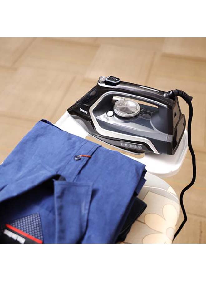 Steam Iron - 2 in 1 Dry & Wet Steam Iron - Adjustable Temperature Control, Ceramic Soleplate - Dry/Steam/Burst of Steam/Vertical Steam Function, Steam Boost | 2 Years Warranty 2200 W GSI7801N Black/White