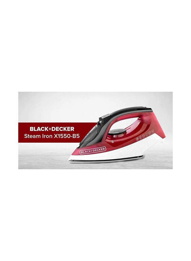 Steam Iron with Non-Stick Soleplate/Anti-Drip/Anti-Calc/Self Clean Function 300.0 ml 1600.0 W X1550-B5 Red/Black/White