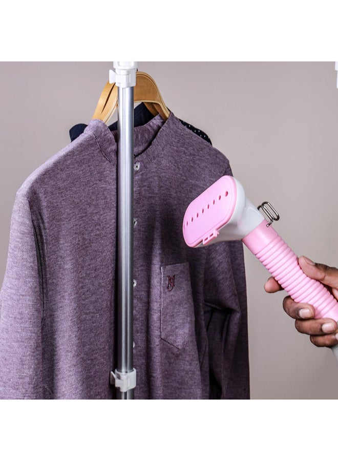 Garment Steamer - Auto Off & High Quality  Adjustable Poles, 3 Steam Levels For Various Textiles, Overheat & Thermostat Protection, 1.7L Water Tank, 45s Heat Time, 1.6 L 1800 W GGS9691 Pink