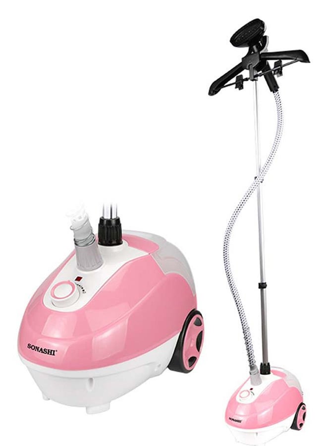 Garment Steamer - Suitable for All Fabrics | Automatic Re-Start and Double Safety System | Big Water Tank 1.3L with Overheat Protection | Continuous Working 40 MINs 1.3 L 1700 W SGS-321 Pink