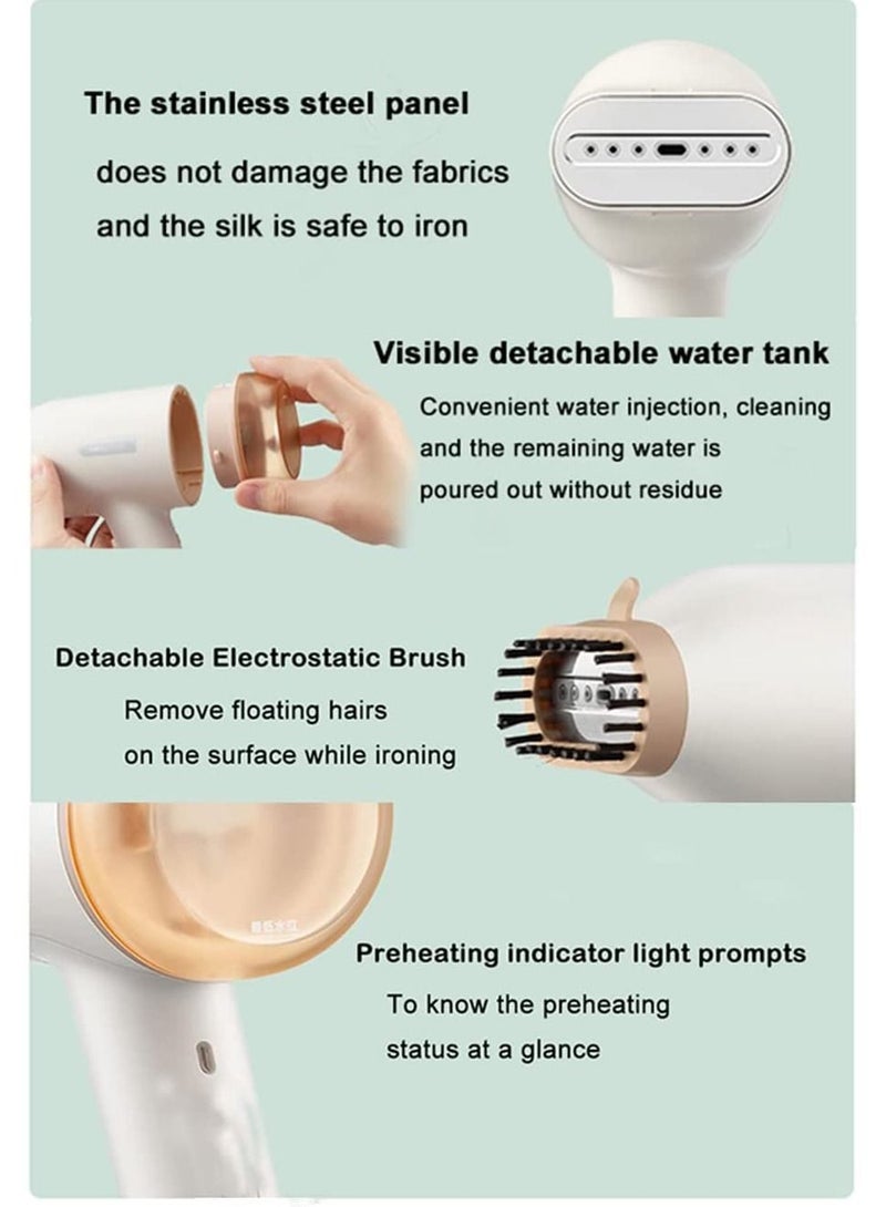 Electric Handheld Garment Steamer Iron 1000W  Removable Cleaning Brush 120ml Water Tank Portable Travel Cloth Steamer