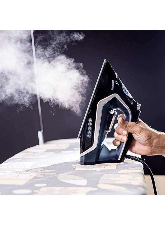 Ceramic Steam Iron, Wet & Dry Iron| 360 Swivel Cord | 2200W Steam Iron with Self Cleaning Function | Steam Iron with Adjustable Thermostat 0.26 L 2200.0 W GSI24024 Black