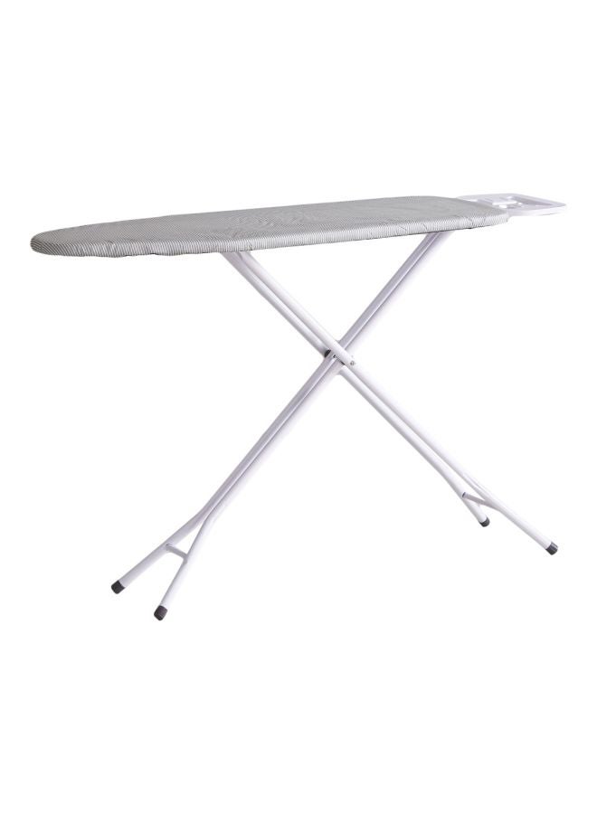 Atlanta Ironing Board With Heat Resistant Cover And Steam Iron Rest Grey/White 110x33x81cm