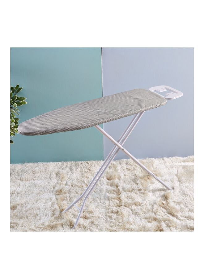 Atlanta Ironing Board With Heat Resistant Cover And Steam Iron Rest Grey/White 110x33x81cm